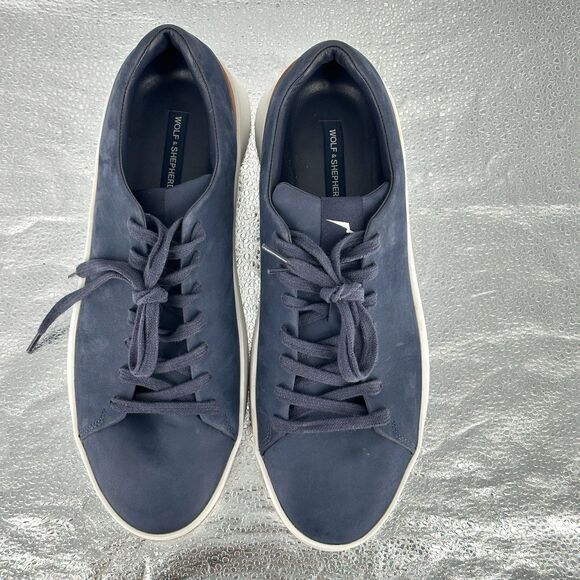 Wolf and Shepherd Men\'s Cruise Shoes Lace Up Nubuck Navy Blue Size 10.5 EU 43.5 main image 11